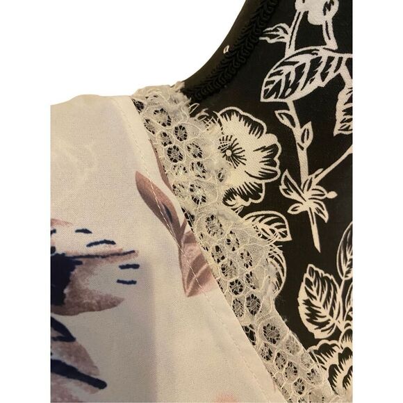 Floral Satin Cami Tank Top Relaxed Fit Summer Coastal Beach Formal - Picture 7 of 14